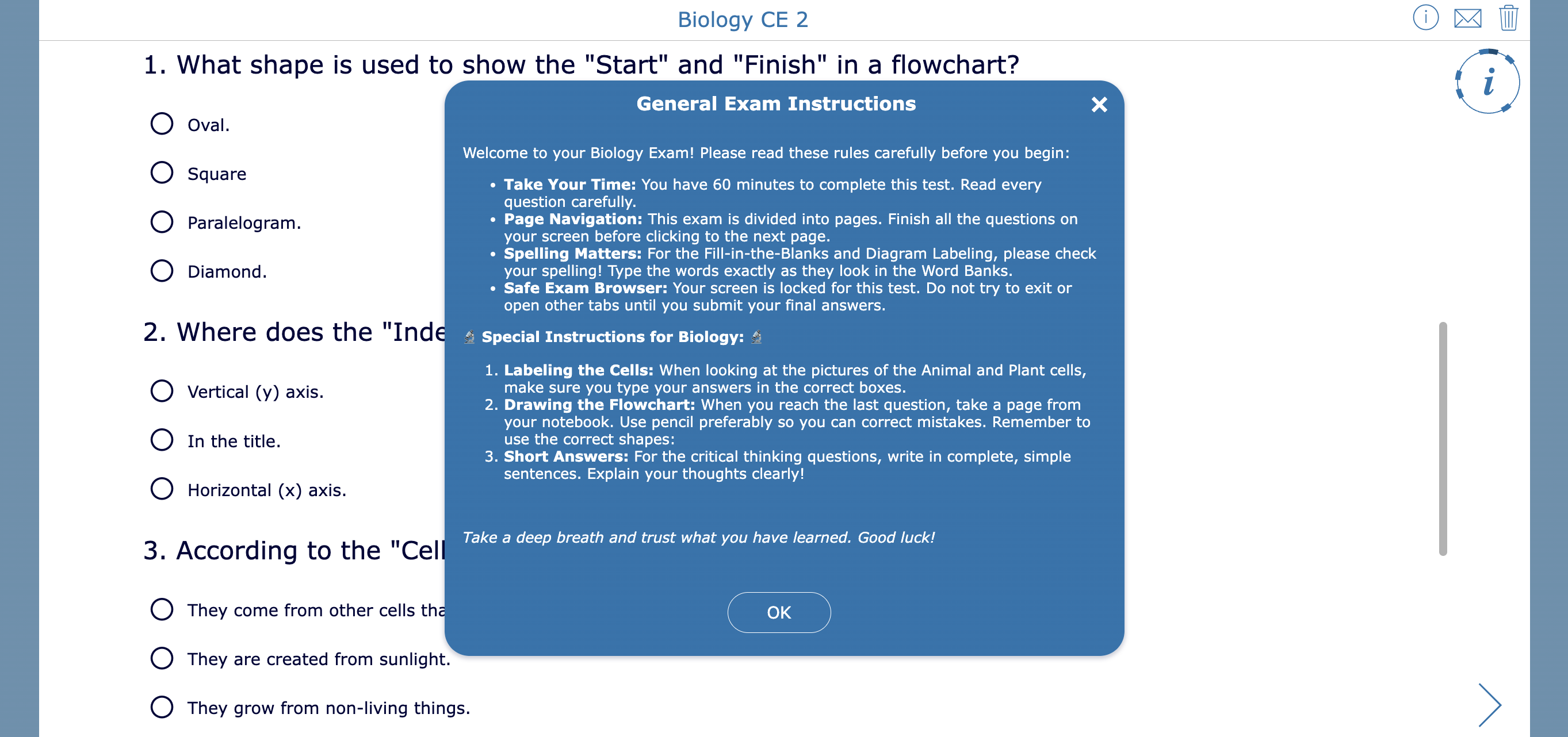 Interactive Biology Exam