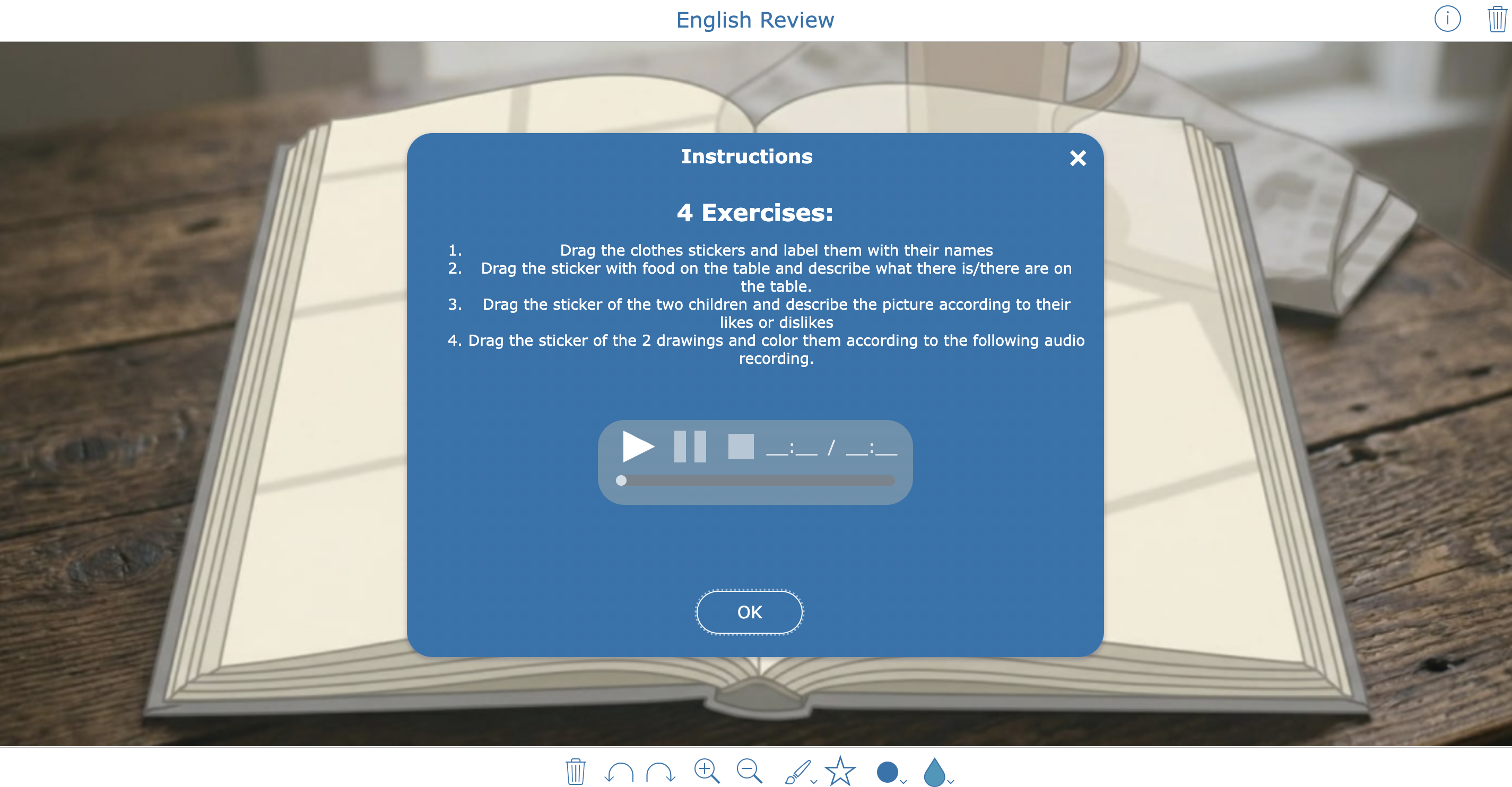 Whiteboard Widget Activity for Building English Vocabulary and Grammar Skills